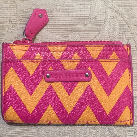 Vera Bradley Pink Slim Coin/Card Clip Purse - Picture 2 of 15